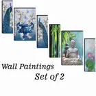 MDF 2 Pcs Designer Wall Painting for Home & Office 