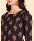 Crepe Block Print Women's Kurta with Pant Set 