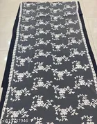 Floral Aari Work Embroidered Net Dupatta for Women 
