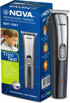 Nova Nht 1041 Usb Trimmer 60 Min Runtime 5 Length Settings, Black, Silver