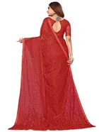 Net Solid Saree for Women 