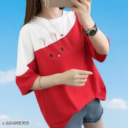 Cotton Blend T-shirt for WoMen, Multicolour (S)