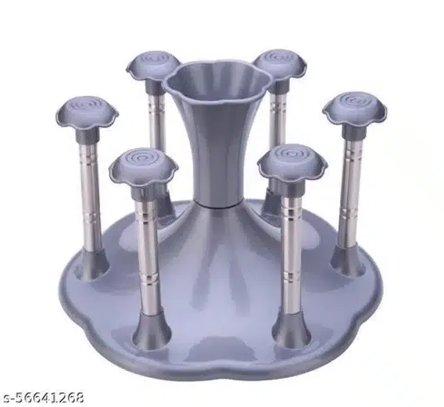 Glass and Spoon Holder for Kitchen (Silver)