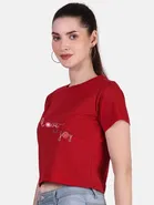 Cotton Blend Printed Top for Women 