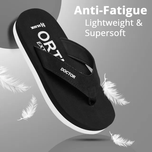 Solid Flip-flops for Men (Black, 8)