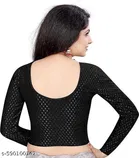 Lycra Ready Made Blouse for Women, Black 