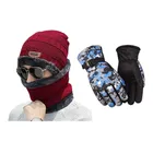 Woolen Cap with Neck Warmer & Gloves for Men & Women (Multicolor, Set of 2)