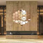 Acrylic Hexagon Shaped Wall Mirror Stickers 