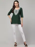 Cotton Embroidered Short Kurti for Women 