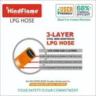 Hindflame Hose Pipe 1.5mm With Reinforced Rubber Hose Pipe, 150 Cm, Pack Of 1