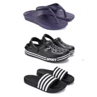 Combo of Sliders with Clogs & Slippers for Men 