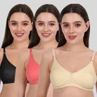 Cotton Bra for Women, Multicolour, Pack of 3 
