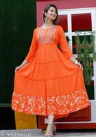 Rayon Printed Kurti for Women 