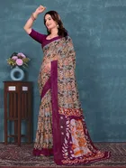 Georgette Printed Saree for Women 