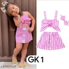 Rayon Printed Clothing Set for Girls, Pink, Pack of 1 
