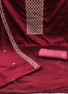 Vichitra Silk Unstitched Dress Material for Women 