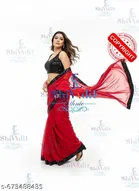 Georgette Embellished Saree For Women, Red