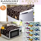 KANUSHI Industries® 1 Pc Microwave/Oven Top Cover + 1 Pc Fridge/Refrigerator Top Cover + 4 Fridge Mate 