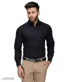 Cotton Blend Solid Full Sleeves Shirt for Men 