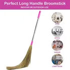 Good Vibes Grass Broom with Long Steel Handle 