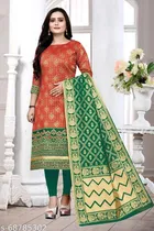 Banarasi Silk Printed Kurti with Dupatta for Women 