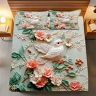 Premium 7D Bird Printed Bedsheet 90x100in