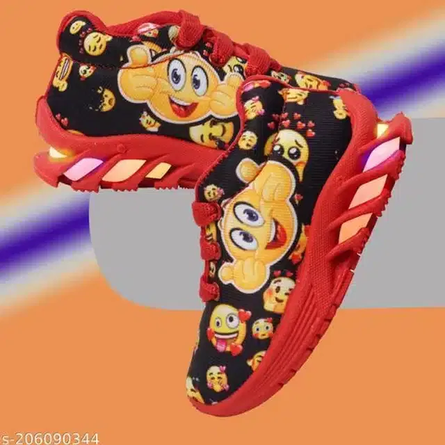 Casual Shoes for Kids (Red & Black, 2-2.5 Years)