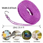Pallavi Trading 5 Meters Laundry Line Waterproof Windproof Anti-Slip Clothes Drying Line Nylon Rope With Hooks For Indoor.