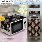 KANUSHI Industries® Microwave / Oven Top Cover With 4 Utility Pockets + 1 Pc Top Load Fully Automatic Washing Machine Cover 
