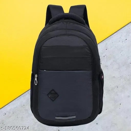 Nylon Backpack for Men & Women, Black