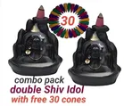 Combo of 2 Pcs Mahadev Smoke Fountain Backflow Incense Cone Holder with 30 Pcs Cones 