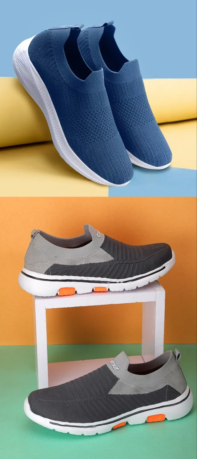 Sports Shoes for Men (Multicolor, 8) (Set of 2)