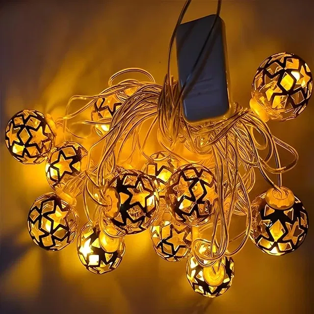 10 LED Metal Round Shape Balls Diwali Decoration Light(Warm, 4m)