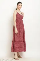 Crepe Long Dress for Women 