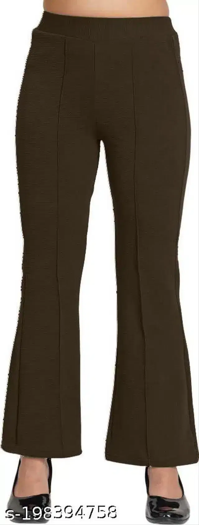Cotton Blend Trouser for Women (Brown, 28)