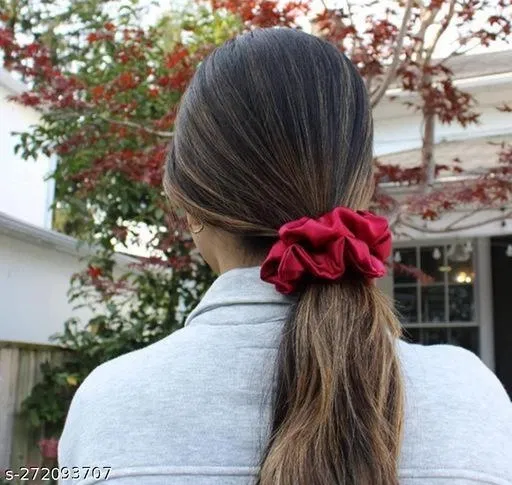 Pure Silk Scrunchies for Women, Pack of 12 (Multicolor)