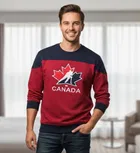 Fleece Printed Sweatshirt for Men, Multicolor (L)