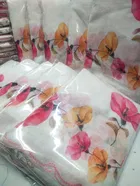 Sana Silk Printed Saree for Women, White 