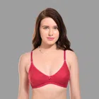 Hosiery Solid Non-Padded Bra for Women (Dark Pink, 28)