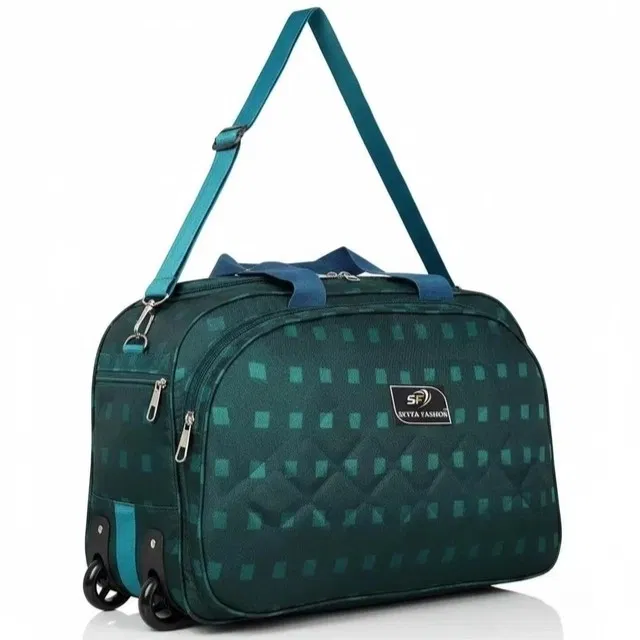 Polyester Trolley Duffel Bag, Teal [61 L]