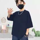 Round Neck Printed T-Shirt for Boys (Black, 6-7 Years)