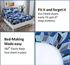 Glace Cotton Printed Fitted Double Bedsheet with Two Pillow Covers 