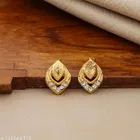 Designer Gold Plated Crystal Stud Earrings For Women