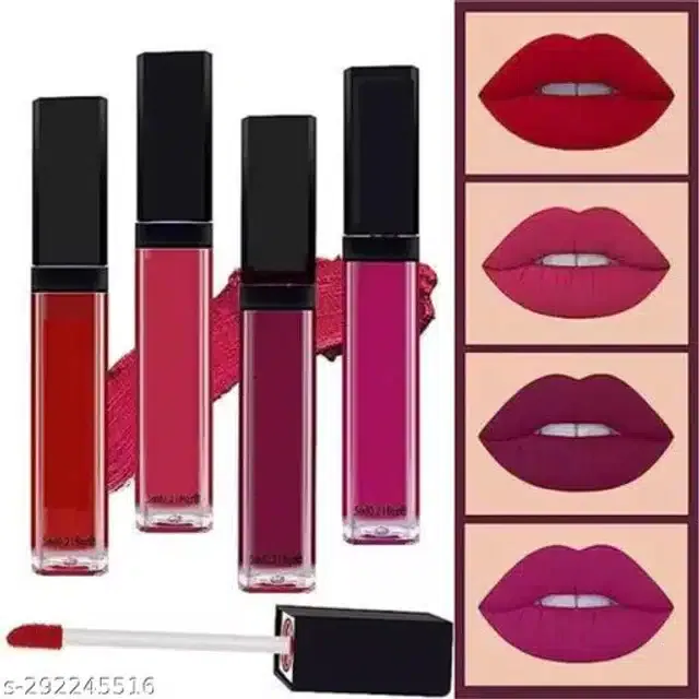 Liquid Matte Mini Lipstick (Multicolor, Pack of 4)