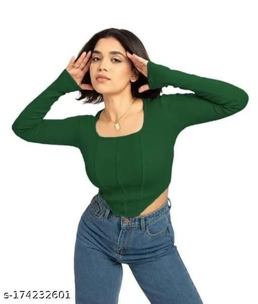Cotton Kurti Set for Women (Green, M)