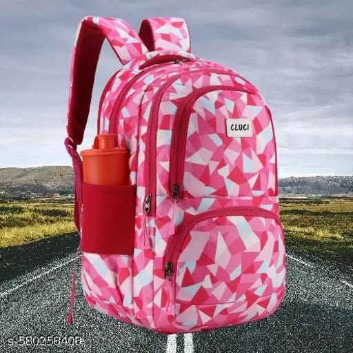 Fabric Backpack Bag, Pink