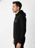 Fleece Printed Hoodie for Men ,Black 