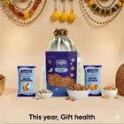 Navguni Almond Nonpareil (Gold) 200 g , Navguni Roasted & Salted Pistachios 25 g , Navguni Roasted Salted Cashew 35 g , Designer Potli