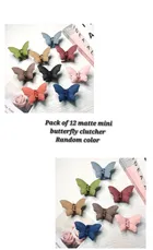 Plastic Butterfly Hair Clutcher for Women (Multicolor, Pack of 12)