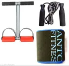 Single Spring Tummy Trimmer with Skipping Rope & Sweat Belt 